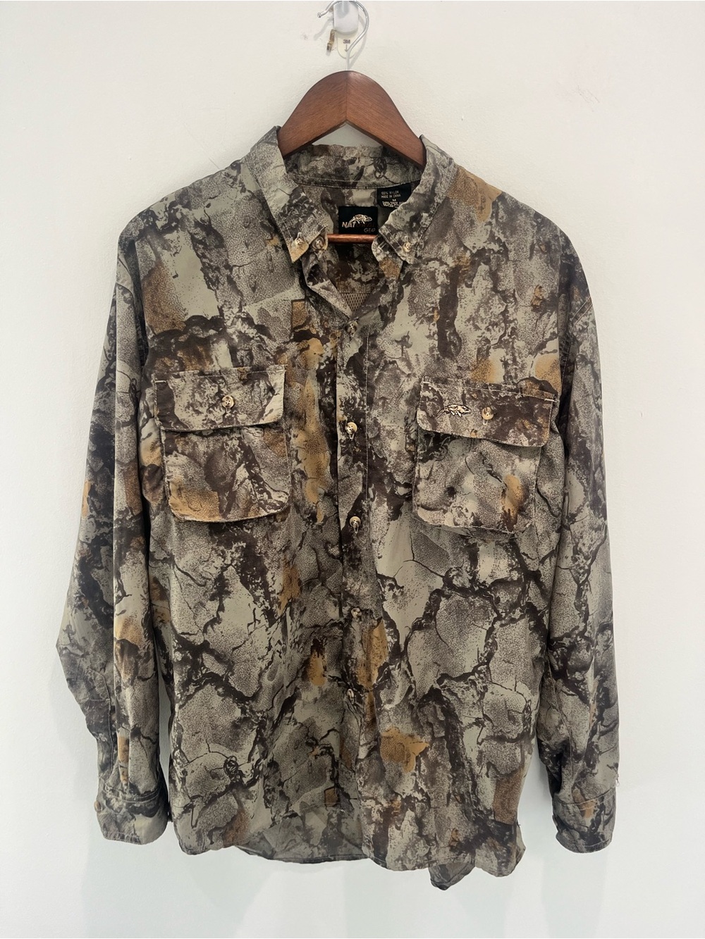 NATURAL GEAR Long Sleeve Camo Hunting Button-Up Performance Shirt